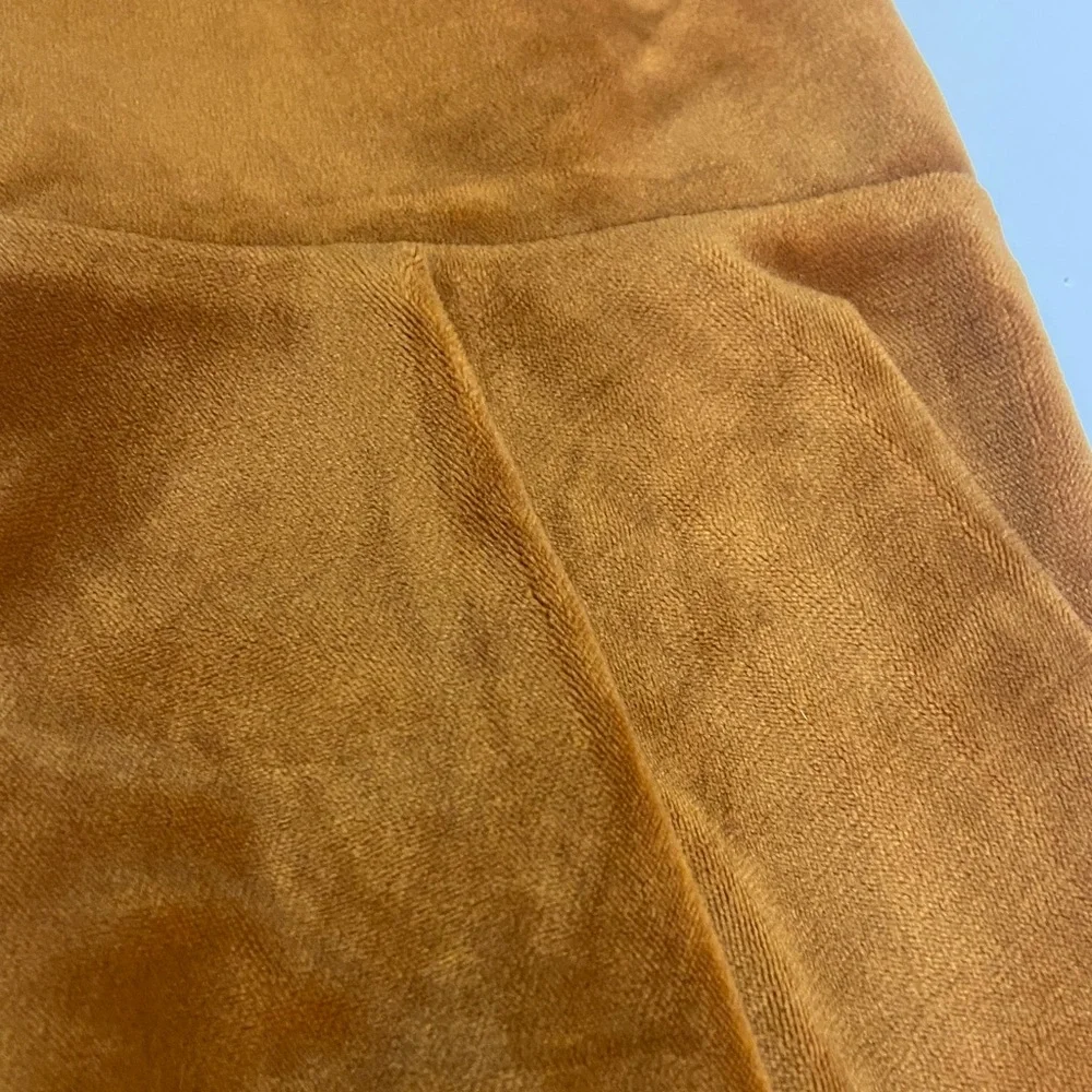 Casual Brown Crushed Velvet Flared Bottoms - Picture 2 of 3